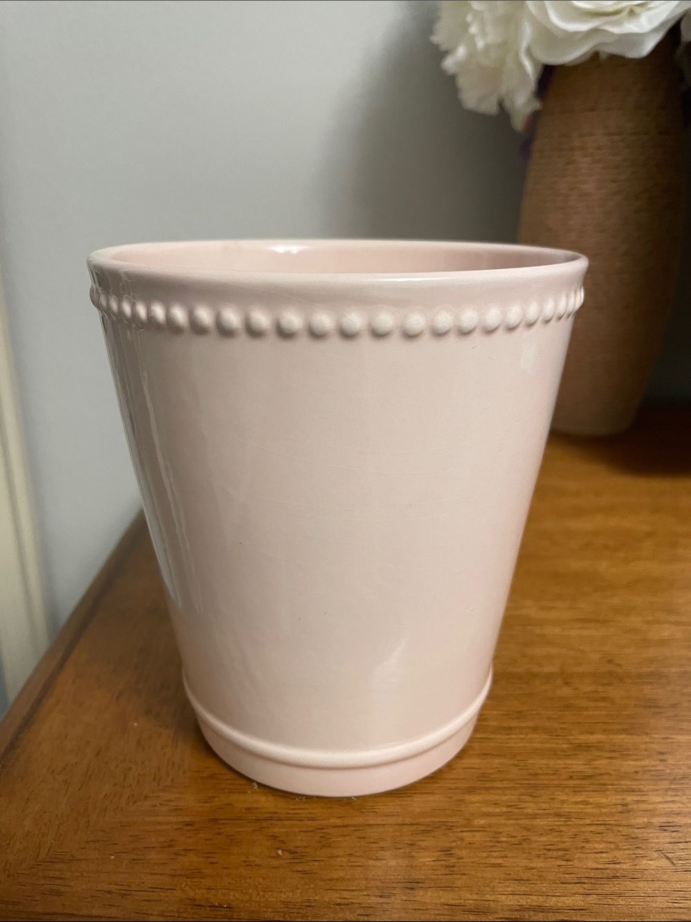 Pink Ceramic Flower Pot or Planter